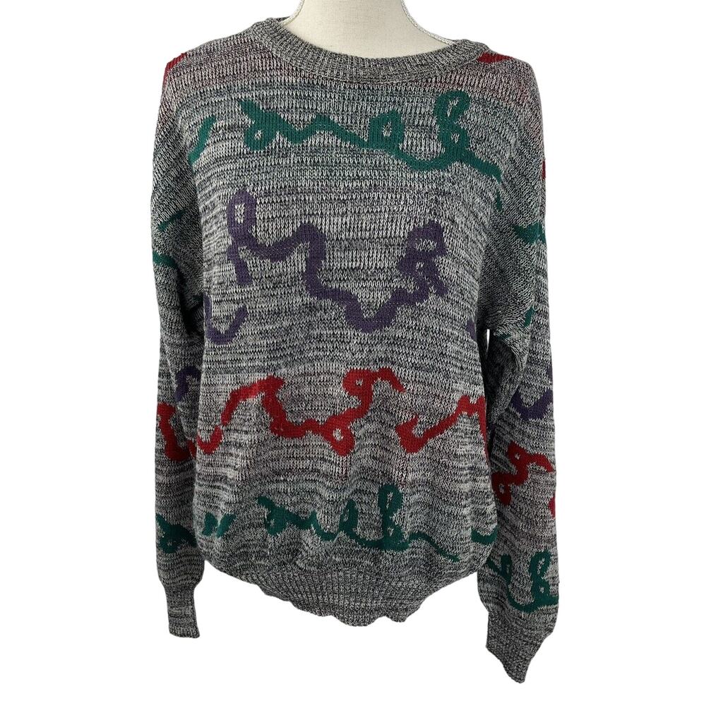 Vintage REPAGE Men’s Medium Knit Sweater Multi-Color Made in Greece 100% Acrylic